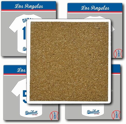 Dodger Coasters for Drinks, LA Los Angeles Baseball Ceramic Coasters Set of 4, Dodger Gifts for Men Boys Fans Home Decor in Kuwait