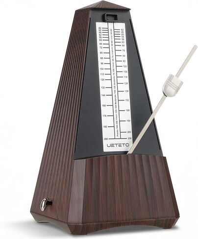 Ueteto Mechanical Metronome, Wood Grain | For Piano/Guitar/Drum/Violin, Bell Ring, For Beginners/Musicians, Loud Sound, 40-208BPM in Kuwait
