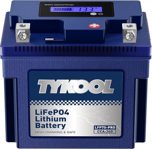 TYKOOL YTX20-BS /YTX20H-BS بطارية ليثيوم تيتانات Powersports، 600 CCA، تعمل بشكل عادي عند -40 درجة فهرنهايت، بطارية دراجة نارية، تناسب ATV، UTV، PWC، الثلج، جزازة العشب in Kuwait