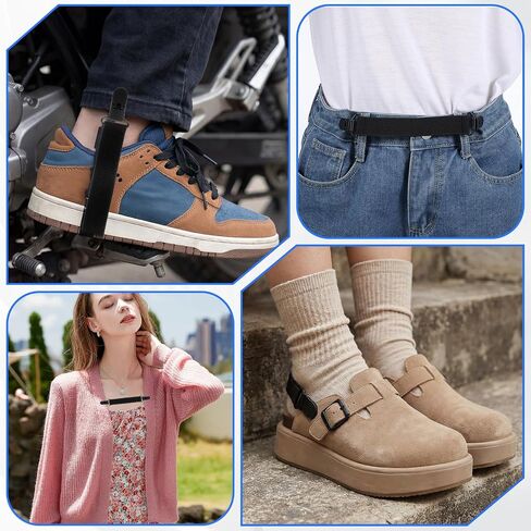 5PCS Adjustable Cowboy Boot Straps, Adjustable Elastic Boot Straps Clamp for Pants for Riding Motorcycle Mitten Pants in Saudi Arabia