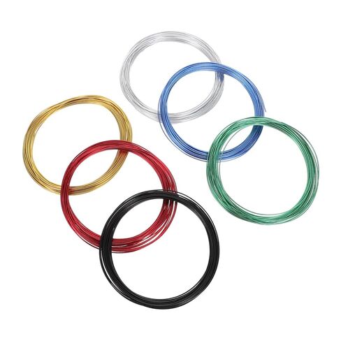 SHINEOFI 6 Rolls Aluminum Crafting Wire 32.8ft Long, 1mm Diameter Burrfree Floral Design Wire Smooth Surface for Sculpting and Making Ornaments in Kuwait