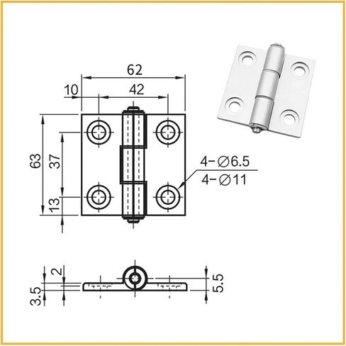 Aluminum Alloy Butterfly Hinge Industrial Profile Accessories Hinges in Kuwait