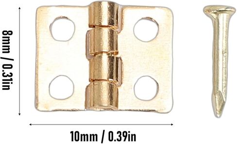Asixxsix 200 Pcs Mini Hinge, 8mmx10mm 4 Hole Mini Dollhouse Hinges, Vintage Brass Miniature Butt Hinges with Screws for Jewelry Box Dollhouse Small Cabinet Drawer in Kuwait