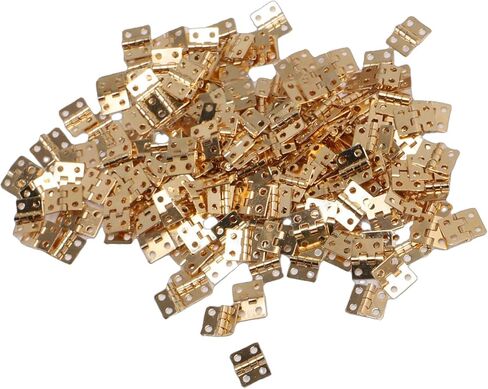 Asixxsix 200 Pcs Mini Hinge, 8mmx10mm 4 Hole Mini Dollhouse Hinges, Vintage Brass Miniature Butt Hinges with Screws for Jewelry Box Dollhouse Small Cabinet Drawer in Kuwait