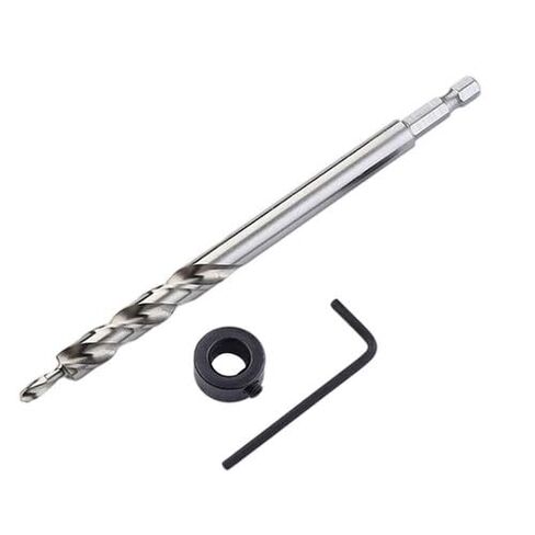 2-Pack Hex Twist Step Drill Bits 9.5mm (3/8") for Pocket Hole Jig, HSS4241 Steel with Limit Rings & Wrenches in Kuwait