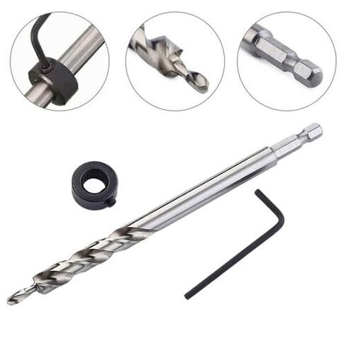 2-Pack Hex Twist Step Drill Bits 9.5mm (3/8") for Pocket Hole Jig, HSS4241 Steel with Limit Rings & Wrenches in Kuwait