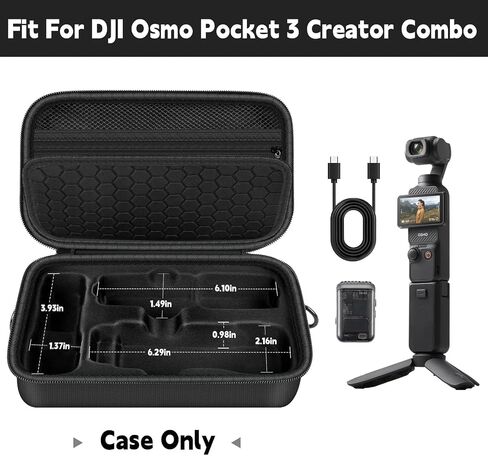 Case Boobowl for Osmo Pocket 3 Creator Combo ، تخزين سفر الكاميرا المتداخلة مع مقصورات مخصصة لـ DJI Osmo Pocket 3 ، لـ DJI MIC Mini/MIC 2 ، ملحقات Creator Combo (Box فقط) in Kuwait