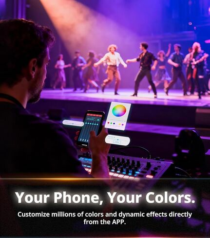 KeoBin 12x16W Rechargeable Par Lights, 8-Hr Battery Powered Uplights with DMX512/APP/Remote Control, RGBWA+UV Stage Lighting for DJ Shows, Party, Events in Kuwait
