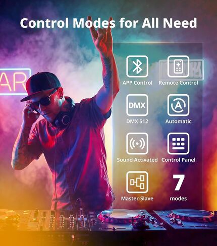KeoBin 12x16W Rechargeable Par Lights, 8-Hr Battery Powered Uplights with DMX512/APP/Remote Control, RGBWA+UV Stage Lighting for DJ Shows, Party, Events in Kuwait