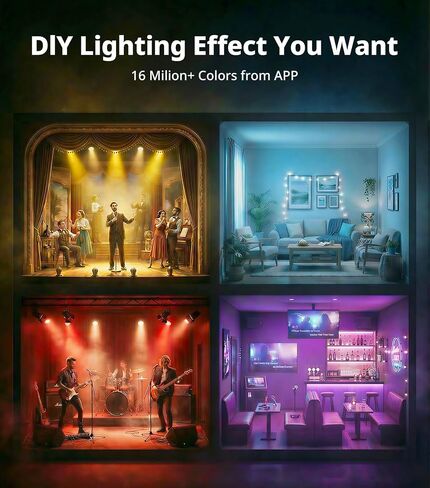 KeoBin 12x16W Rechargeable Par Lights, 8-Hr Battery Powered Uplights with DMX512/APP/Remote Control, RGBWA+UV Stage Lighting for DJ Shows, Party, Events in Kuwait