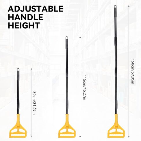 Commercial Heavy Duty Mop Heads Replacement for Rubbermaid with Long Handle - 6 Packs Industrial Wet Mop Head with Handle for Floor Cleaning - Commercial Products Looped End String Head Refills in Saudi Arabia