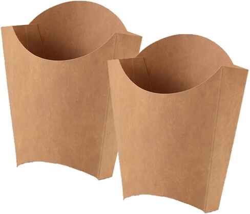 luzen 50Pcs Disposable French Fry Box Holders Kraft Paper Fried Chicken Snack Cups Containers Takeout Charcuterie Cups for Wedding Birthday Home Parties Events Supplies, Brown in Kuwait