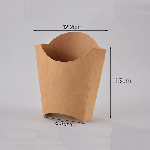 luzen 50Pcs Disposable French Fry Box Holders Kraft Paper Fried Chicken Snack Cups Containers Takeout Charcuterie Cups for Wedding Birthday Home Parties Events Supplies, Brown in Kuwait