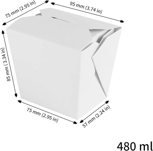 JAPCHET 100 Pack 16 Oz Chinese To Go Boxes, White Paper Take Out Containers, Disposable Food Box for Restaurants Birthday Wedding Party in Kuwait