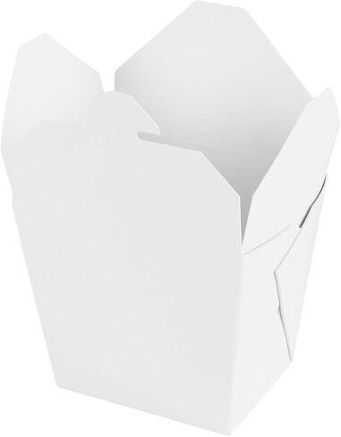 JAPCHET 100 Pack 16 Oz Chinese To Go Boxes, White Paper Take Out Containers, Disposable Food Box for Restaurants Birthday Wedding Party in Kuwait