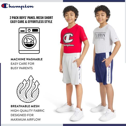 Champion Boys Shorts 2 Pack Mesh Basketball Shorts for Boys Athletics in Kuwait
