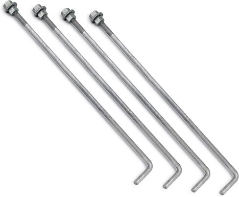 Light Pole Anchor Bolt Kit 3/4" (4-Pack) | Fits 4" & 5" Poles | Parking Lot & Outdoor Light Pole Hardware | Steel Mounting Bolts for Pole Installation in Kuwait