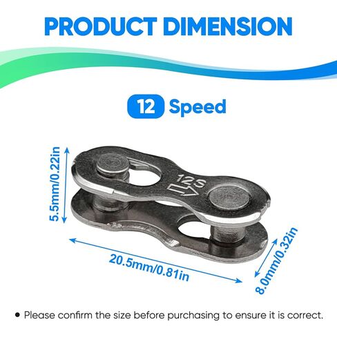 4 Pairs 12 Speed Bike Chain Universal Bicycle Missing Link 12 Speed Bike Chain Master Link for Steel Bicycle Chain Reusable Components & Parts for Mountain Bikes, Road Bikes (12 Speed) in Kuwait