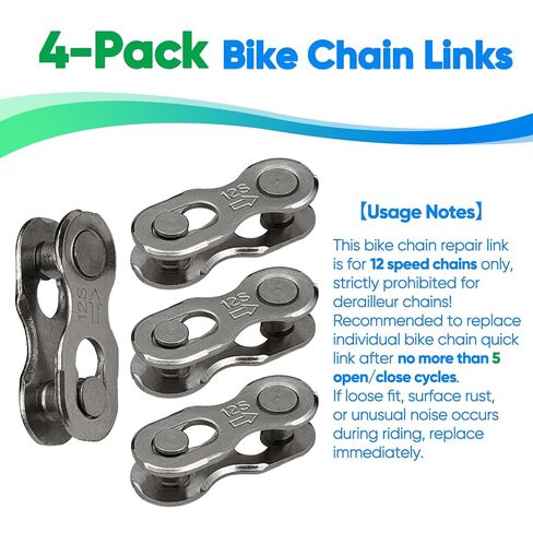 4 Pairs 12 Speed Bike Chain Universal Bicycle Missing Link 12 Speed Bike Chain Master Link for Steel Bicycle Chain Reusable Components & Parts for Mountain Bikes, Road Bikes (12 Speed) in Kuwait