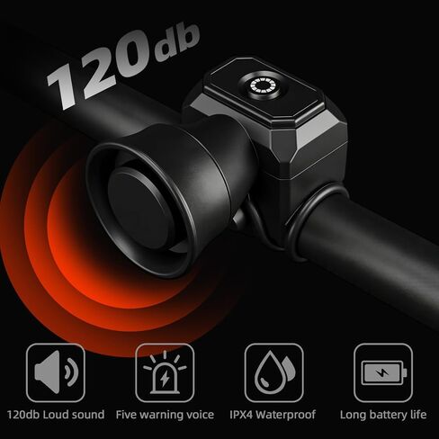 Tallew Electric Bike Horn 120 Db Loud Bike Horn, Bikebell with 3v Button Battery, Easy Installation, Suitable for Mountain Bikes, Electric Bikes, Scooter, Adult Use in Kuwait