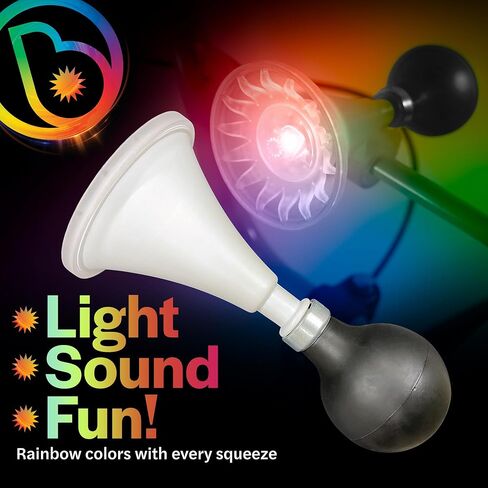 Brightz LED Color Changing Bike Horn – Fun Squishy Bicycle Horn Lights Up with Every Squeeze for Kids, Adults, Scooters & Golf Carts in Kuwait