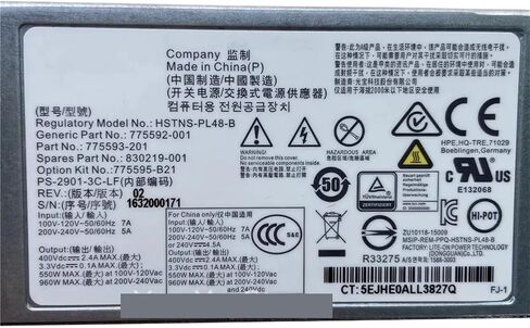 1pc for DL20 160 G9 900W Power Supply 775595-B21 775592-001 775593-002 830219-001 HSTNS-PL48 B in Kuwait