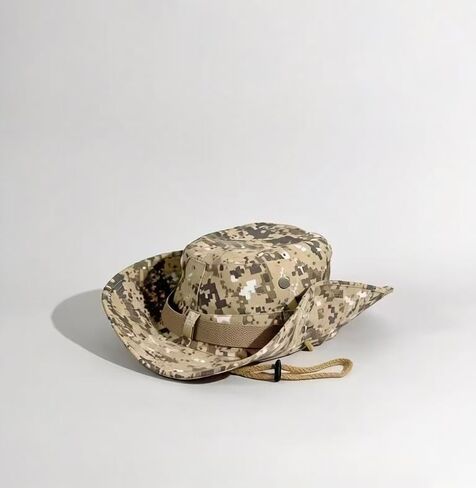 Boonie Sun Hat for Men&Women – Wide Brim Sun Hat with Chin Strap & Grommets – Outdoor Hunting Fishing Hiking Camping Cap – Adjustable Fit (One Size) Camouflage in Kuwait