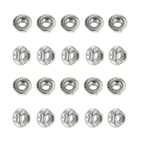 M4-0.7 Stainless Steel Flange Nuts M4x0.7 Serrated Hex Flange Nuts Coarse Thread (20 pcs) in Kuwait