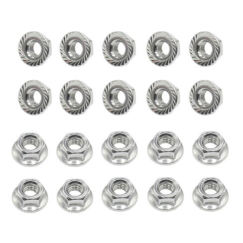 M4-0.7 Stainless Steel Flange Nuts M4x0.7 Serrated Hex Flange Nuts Coarse Thread (20 pcs) in Kuwait