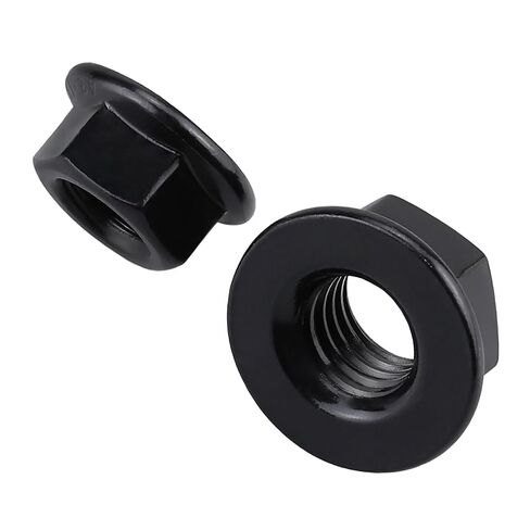 50 Pcs M6-1.0 Hex Flange Nuts, 304 Stainless Stee (A2-70), DIN 6923 Smooth Bottom (Non-Serrated) with Integrated Washer, for 3D Printers, Fairings & Oversized Holes in Kuwait