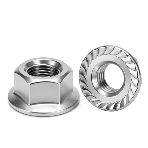 M5 (30 Pack) Flange Nuts Serrated Flange Hex Lock Nuts, Stainless Steel 18-8 (304), Bright Finish in Kuwait