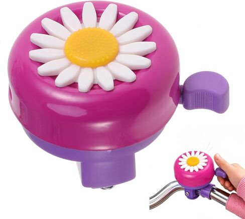 Toddmomy Rosy Chrysanthemum Flower Bike Bell for Girls - Crisp Clear Sound Bike Horn, Cute Toddler Bicycle Bell Attachment for Kids Tricycle Balance Bicycle Scooter in Kuwait