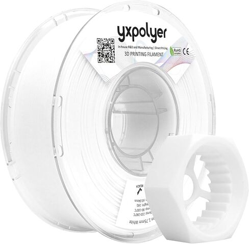 YXPOLYER Nylon Filament PA6 White Easy PA 3D Printing Filament 1.75mm 1kg | Easy to Print, AMS Compatible Spool, Engineering-grade, Low Warp, FDM Printer, Pre-dried, High Speed Low Temp Printing in Kuwait