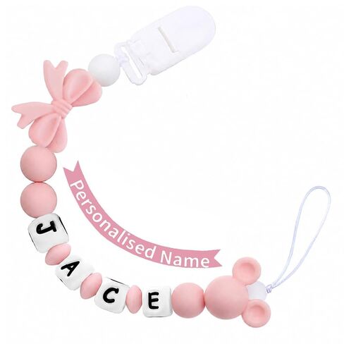 Personalized Stroller Clip with Name for Girls Custom Pacifier Clip with Name in Saudi Arabia