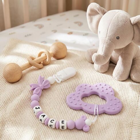 Personalized Stroller Clip with Name for Girls Custom Pacifier Clip with Name in Saudi Arabia