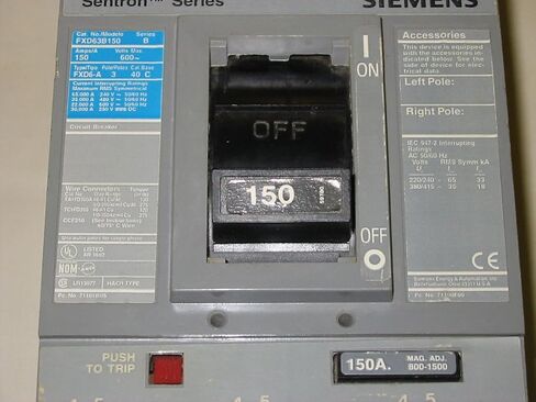 قاطع دائرة سيمنز FXD63B150، FD، 3P، 150A، 600V in Kuwait