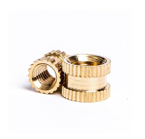 Thread Knurled Brass Nuts, Thumb Knurl Insert Nut Female Copper Molding Threaded 100 Pcs(M3x10x4) in Kuwait