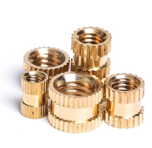 Thread Knurled Brass Nuts, Thumb Knurl Insert Nut Female Copper Molding Threaded 100 Pcs(M3x10x4) in Kuwait