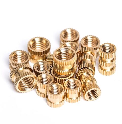 Thread Knurled Brass Nuts, Thumb Knurl Insert Nut Female Copper Molding Threaded 100 Pcs(M3x10x4) in Kuwait