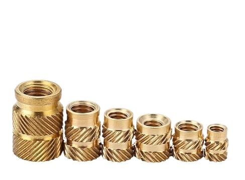 Thread Knurled Brass Nuts,50Pcs Thumb Inserts Nut Double Twill Injection M2M3(M2 X D4.0 X L4.5) in Kuwait