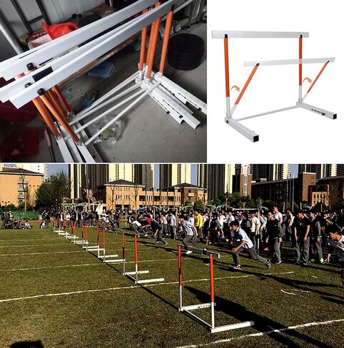 Metal Folding Track Field Hurdles, Speed Agility Obstacle Training for Adult Kids Athletes, 76-106cm Adjustable Hurdle for Soccer, Portable in Kuwait