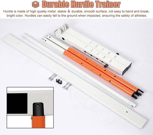 Metal Folding Track Field Hurdles, Speed Agility Obstacle Training for Adult Kids Athletes, 76-106cm Adjustable Hurdle for Soccer, Portable in Kuwait