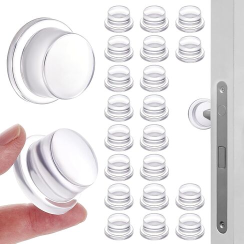 20Pack 1.5 Inch Door Knob Bumpers Transparent Soft Silicone Wall Protector Round Self Adhesive Quiet & Shock Absorbent Wall Protectors Bumpers for Door Handle Guard Door Bumper Wall in Kuwait