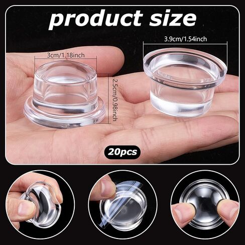 20Pack 1.5 Inch Door Knob Bumpers Transparent Soft Silicone Wall Protector Round Self Adhesive Quiet & Shock Absorbent Wall Protectors Bumpers for Door Handle Guard Door Bumper Wall in Kuwait