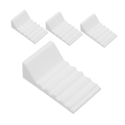 CALLARON 4pcs Silicone Garbage Can Wall Protectors, Reusable Trash Can Bumpers to Prevent Sliding and Wall Damage, White Cushioned Stopper Pads for Kitchen and Office Waste Bins in Kuwait
