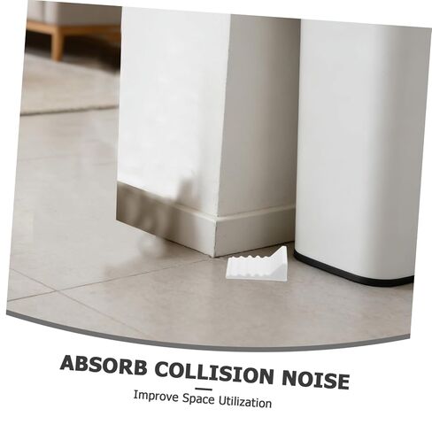 CALLARON 4pcs Silicone Garbage Can Wall Protectors, Reusable Trash Can Bumpers to Prevent Sliding and Wall Damage, White Cushioned Stopper Pads for Kitchen and Office Waste Bins in Kuwait
