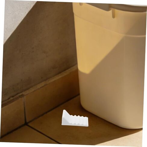 CALLARON 4pcs Silicone Garbage Can Wall Protectors, Reusable Trash Can Bumpers to Prevent Sliding and Wall Damage, White Cushioned Stopper Pads for Kitchen and Office Waste Bins in Kuwait