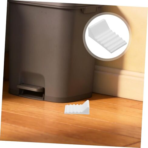 CALLARON 4pcs Silicone Garbage Can Wall Protectors, Reusable Trash Can Bumpers to Prevent Sliding and Wall Damage, White Cushioned Stopper Pads for Kitchen and Office Waste Bins in Kuwait