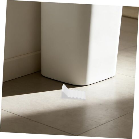 Cabilock 4pcs Self-Adhesive Silicone Trash Can Wall Protectors, Kitchen Garbage Bin Bumpers to Stop Waste Bin Sliding and Prevent Wall Damage, White Cushions for Home and Office Use in Kuwait