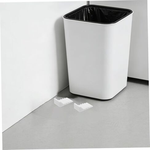 Cabilock 4pcs Self-Adhesive Silicone Trash Can Wall Protectors, Kitchen Garbage Bin Bumpers to Stop Waste Bin Sliding and Prevent Wall Damage, White Cushions for Home and Office Use in Kuwait